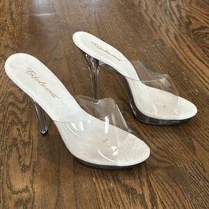 All clear heels for fun.